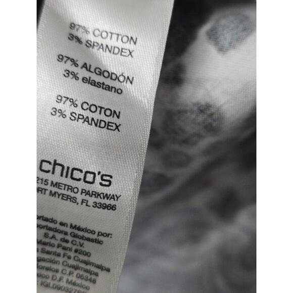 Chico’s Effortless Andie Animal-Print Shirt Button Front Cotton Long Sleeve Medi - Picture 5 of 7